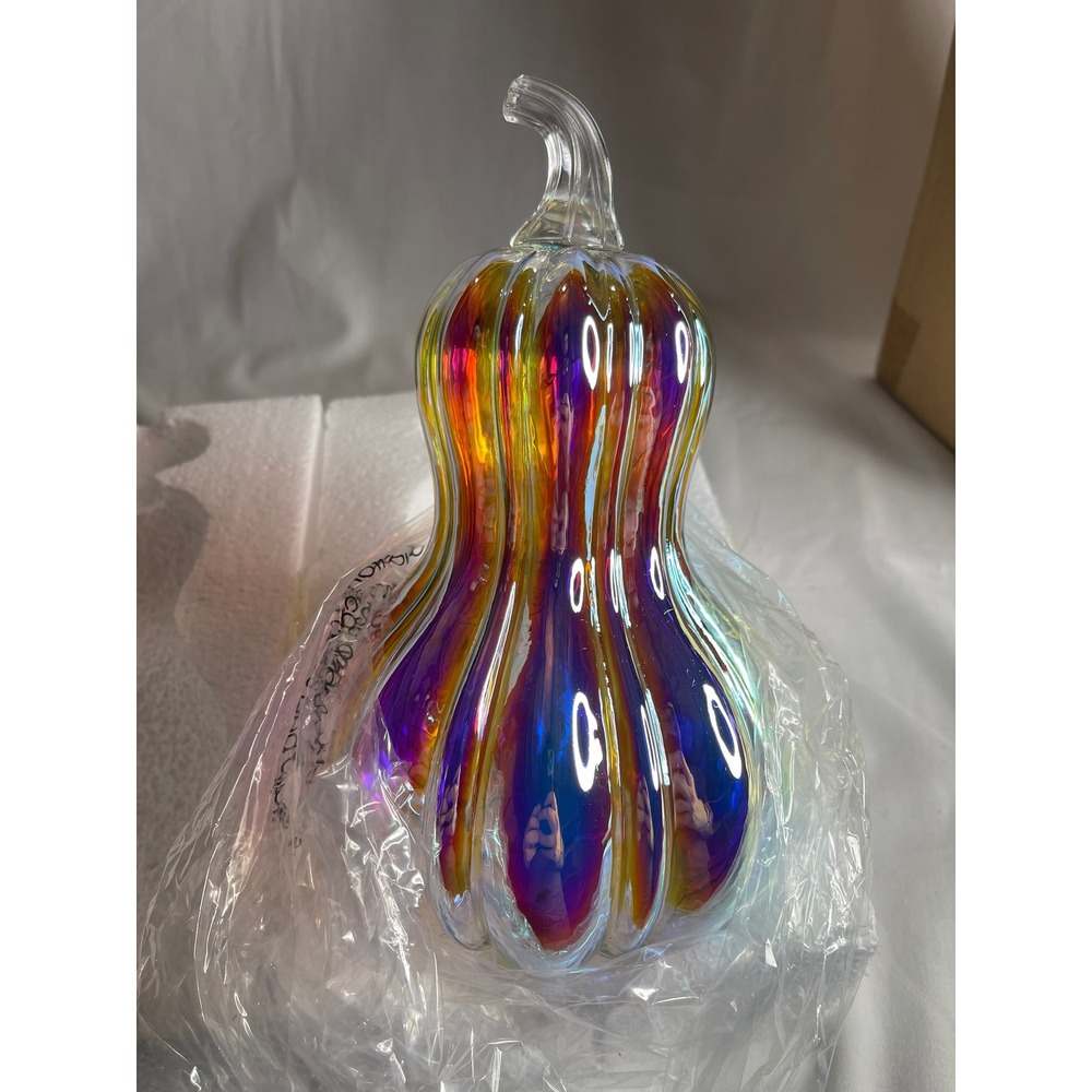 hvfun Colorful Mercury Glass Gourd with‎ Built-in LED Light Iridescent 9 Inch